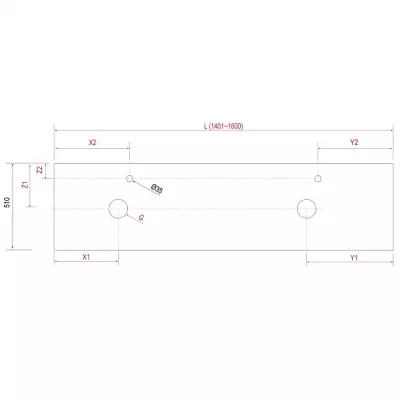 Plan de toilette pour 2 vasques COMPAKT P.51 L. sur-mesure 140.1-160cm Havana - SALGAR R�f. 84073