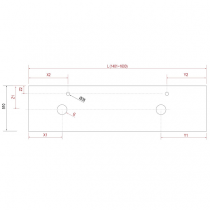 Plan de toilette pour 2 vasques COMPAKT P.51 L. sur-mesure 140.1-160cm Havana - SALGAR Réf. 84073