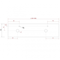 Plan de toilette pour 2 vasques COMPAKT P.51 L. sur-mesure 160.1-180cm Havana  - SALGAR Réf. 84074