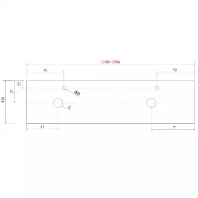 Plan de toilette pour 2 vasques COMPAKT P.51 L. sur-mesure 180.1-200cm Ciment - SALGAR R�f. 26124