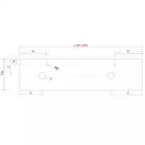 Plan de toilette pour 2 vasques COMPAKT P.51 L. sur-mesure 180.1-200cm Havana - SALGAR Réf. 84075