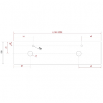 Plan de toilette pour 2 vasques COMPAKT P.51 L. sur-mesure 180.1-200cm Marbre blanc - SALGAR Réf. 26096