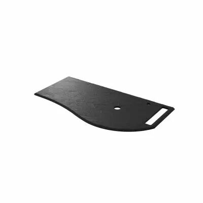 Plan de toilette Solid surface Ardoise noire avec porte-serviette droite pour meuble MAM 90cm - SALGAR R�f. 96760