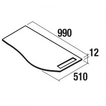 Plan de toilette Solid surface Ardoise noire avec porte-serviette droite pour meuble MAM 90cm - SALGAR Réf. 96760