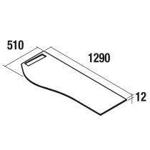 Plan de toilette Solid surface Ardoise noire avec porte-serviette gauche pour meuble MAM 120cm - SALGAR Réf. 9