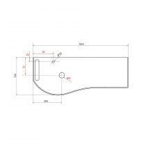 Plan de toilette Solid surface Ardoise noire avec porte-serviette gauche pour meuble MAM 120cm - SALGAR Réf. 9