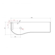 Plan de toilette Solid surface Ardoise noire avec porte-serviette gauche pour meuble MAM 150cm - SALGAR Réf. 96