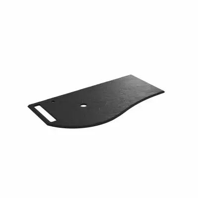 Plan de toilette Solid surface Ardoise noire avec porte-serviette gauche pour meuble MAM 90cm - SALGAR R�f. 96751