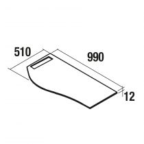 Plan de toilette Solid surface Ardoise noire avec porte-serviette gauche pour meuble MAM 90cm - SALGAR Réf. 96751