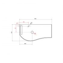 Plan de toilette Solid surface Ardoise noire avec porte-serviette gauche pour meuble MAM 90cm - SALGAR Réf. 96751