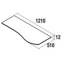 Plan de toilette Solid surface Ardoise noire pour meuble MAM 120cm pour vasque à droite - SALGAR Réf. 96749