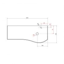 Plan de toilette Solid surface Ardoise noire pour meuble MAM 120cm pour vasque à droite - SALGAR Réf. 96749