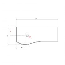 Plan de toilette Solid surface Ardoise noire pour meuble MAM 120cm pour vasque à gauche - SALGAR Réf. 96746