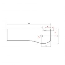 Plan de toilette Solid surface Ardoise noire pour meuble MAM 150cm pour vasque à droite - SALGAR Réf. 96750