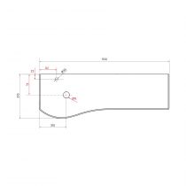 Plan de toilette Solid surface Ardoise noire pour meuble MAM 150cm pour vasque à gauche - SALGAR Réf. 96747