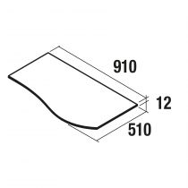 Plan de toilette Solid surface Ardoise noire pour meuble MAM 90cm pour vasque à droite - SALGAR Réf. 96748