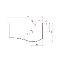 Plan de toilette Solid surface Ardoise noire pour meuble MAM 90cm pour vasque à droite - SALGAR Réf. 96748