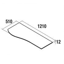 Plan de toilette Solid surface Ardoise noire pour meuble MAM 90cm pour vasque à gauche - SALGAR Réf. 96745