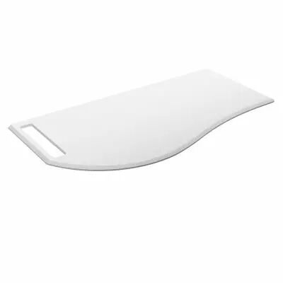 Plan de toilette Solid surface Blanc mat avec porte-serviette pour meuble MAM 90cm pour vasque � droite - SALGAR R�f. 85967