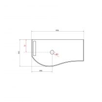 Plan de toilette Solid surface Blanc mat avec porte-serviette pour meuble MAM 90cm pour vasque à droite - SALGAR Réf. 85967