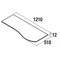 Plan de toilette Solid surface Blanc mat pour meuble MAM 120cm pour vasque à droite - SALGAR Réf. 83883