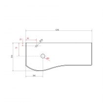 Plan de toilette Solid surface blanc mat pour meuble MAM 120cm pour vasque à gauche  - SALGAR Réf. 83882