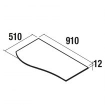 Plan de toilette Solid surface blanc mat pour meuble MAM 90cm pour vasque à gauche- SALGAR Réf. 83880