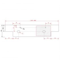 Plan de toilette solid surface Deux profondeurs différentes de 1501 jusqu´à 1800 pour vasque à poser - SALGAR 87980