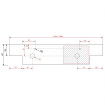 Plan de toilette solid surface Deux profondeurs différentes de 1801 jusqu´à 2000 pour vasque à poser - SALGAR 87981