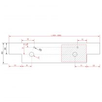 Plan de toilette solid surface Deux profondeurs différentes de 1801 jusqu´à 2000 pour vasque à poser - SALGAR 87981