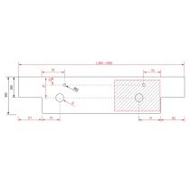 Plan de toilette solid surface Deux profondeurs différentes de 900 jusqu´à 1200 pour vasque à poser - SALGAR 87978