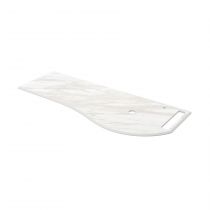 Plan de toilette Solid surface Marbre blanc avec porte-serviette droite pour meuble MAM 120cm - SALGAR 97393
