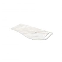 Plan de toilette Solid surface Marbre blanc avec porte-serviette droite pour meuble MAM 90cm - SALGAR 97392