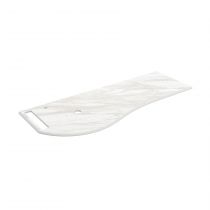 Plan de toilette Solid surface Marbre blanc avec porte-serviette gauche pour meuble MAM 120cm - SALGAR 97390