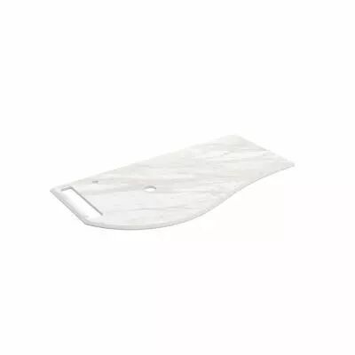 Plan de toilette Solid surface Marbre blanc avec porte-serviette gauche pour meuble MAM 90cm - SALGAR 97389