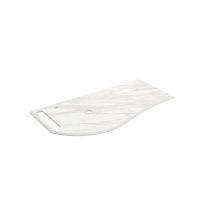 Plan de toilette Solid surface Marbre blanc avec porte-serviette gauche pour meuble MAM 90cm - SALGAR 97389