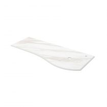 Plan de toilette Solid surface Marbre blanc pour meuble MAM 120cm pour vasque à droite - SALGAR Réf. 97387