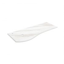 Plan de toilette Solid surface Marbre blanc pour meuble MAM 120cm pour vasque à gauche - SALGAR Réf. 97379