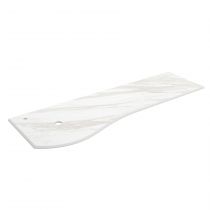 Plan de toilette Solid surface Marbre blanc pour meuble MAM 150cm pour vasque à gauche - SALGAR Réf. 97380