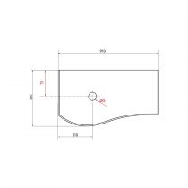 Plan de toilette Solid surface Marbre blanc pour meuble MAM 90cm pour vasque à gauche - SALGAR Réf. 97378