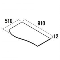 Plan de toilette Solid surface Marbre blanc pour meuble MAM 90cm pour vasque à gauche - SALGAR Réf. 97378