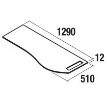 Plan de toilette Solid surface Terrazo natura avec porte-serviette droite pour meuble MAM 120cm - SALGAR Réf. 103297