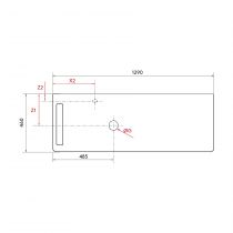 Plan de toilette UNIIQ 1290 parçage et porte-serviettes en option (gauche) Solid surface Blanc mat - SALGAR 96782