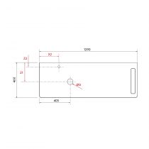 Plan de toilette UNIIQ 1290 parçage et porte-serviettes en option (gauche) Solid surface Blanc mat - SALGAR 96782