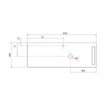 Plan de toilette UNIIQ 1290 perçage et porte-serviettes en option (droite) Ardoise noire - SALGAR Réf. 103169