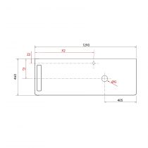 Plan de toilette UNIIQ 1290 perçage et porte-serviettes en option (gauche) Marbre blanc - SALGAR 97376