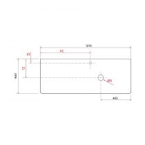 Plan de toilette UNIIQ 1290 perçage et porte-serviettes en option (gauche) Marbre blanc - SALGAR 97376