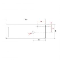 Plan de toilette UNIIQ 129cm Ardoise noire vasque à droite avec porte-serviettes (gauche ou droite) - SALGAR 103169