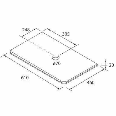Plan de toilette UNIIQ 60cm pour vasque � poser CALACATTA - SALGAR R�f. 95083