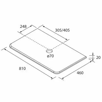 Plan de toilette UNIIQ 60cm pour vasque � poser CALACATTA - SALGAR R�f. 95084